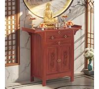 NKWVHI Table d'autel en Bambou avec Rangement - Armoire Pooja, méditation, Table d'offrande Chinoise sur Pied, autel Bouddhiste pour Salon et Petits espaces (88 * 49 * 108cm)