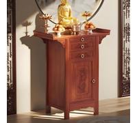 NKWVHI Table D'Autel en Bambou avec Rangement - Table De MéDitation Bouddhiste | Espace De Rangement pour Les Objets Rituels, IdéAl pour Le Salon Et Les Petits Espaces (68 * 49 * 108cm)