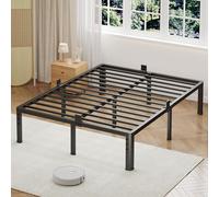 NKZ Cadre de lit complet de 30,5 cm, plateforme en métal robuste avec espace de rangement, support à lattes en acier robuste, assemblage facile, sans bruit, pas besoin de sommier tapissier