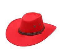 Nlaayong Chapeau de Cowboy Chapeau en Cuir de Vachette Outback Occidental de Style Chapeaux en Cuir Chapeaux Western de Cow-Boy