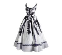 Nlaayong Costume d'halloween pour Femme - Robe de Mariée Effrayante et Sanglante - MéDiéVal pour Femmes Robe - Robes Victorienne d'halloween Party