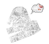 Nlaayong Ensemble De VêTements De Maison Peints à La Main pour Enfants Pyjama à Colorier pour GarçOn Et Fille