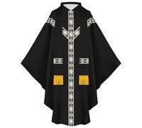 Nlaayong Robes de Clergé pour Hommes Chasuble Prêtre Vêtement Catholique Tenue d'Église Père Pape Messe avec Étole à Glands