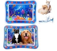 NLAIKE Lot de 2 tapis de jeu épais avec capteur d'eau pour chats, tapis de refroidissement pour garder vos animaux de compagnie au frais en été, tapis de jeu d'eau pour chats avec poisson pour animaux