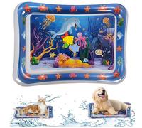 NLAIKE Lot de 2 tapis d'eau épais améliorés pour chat, jouet interactif pour chats d'intérieur pour faire de l'exercice, la chasse, le tapage, anti-rayures, anti-fuite, pliable, tapis de jeu sensoriel