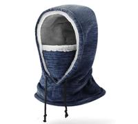 NLAND Cagoule Balaclava Polaire Hiver pour Femme Homme Thermique Respirant Multifonction Masque de Ski à Capuchon Chaud Chapeau Cache Cou Couvre Visage pour Ski Cyclisme Moto Randonnée(Bleu Marine)
