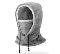 NLAND Cagoule Balaclava Polaire Hiver pour Femme Homme Thermique Respirant Multifonction Masque de Ski à Capuchon Chaud Chapeau Cache Cou Couvre Visage pour Ski Cyclisme Moto Randonnée(Gris Clair)