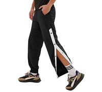 NLAVW Pantalon de survêtement Post-Chirurgie pour Homme, Pantalon à Bouton-Pression latéral Fonctionnel pour Fracture, amputé, Facile à Enfiler,Noir,XL