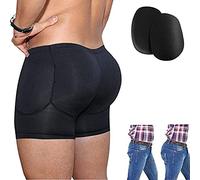NLAVW sous-vêtements améliorant Les Fesses pour Hommes, Grande Taille 4xl-6xl caleçons rembourrés pour Les Hanches,Noir,M