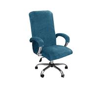 NLCYYQ Housse de chaise de bureau en velours extensible, rotative, amovible et pivotante, housse de protection pour chaise à dossier haut Taille L (bleu sarcelle, L)