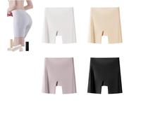 NLIADVY sous-vêtements Taille Haute en Soie glacée pour Femmes, avec contrôle du Ventre, Levage des Hanches, Pantalon de sécurité 2 en 1 Anti-Exposition (4PCS-f,XXL(70-85KG))