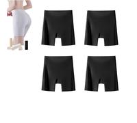 NLIADVY sous-vêtements Taille Haute en Soie glacée pour Femmes, avec contrôle du Ventre, Levage des Hanches, Pantalon de sécurité 2 en 1 Anti-Exposition (4PCS-b,XXL(70-85KG))