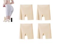 NLIADVY sous-vêtements Taille Haute en Soie glacée pour Femmes, avec contrôle du Ventre, Levage des Hanches, Pantalon de sécurité 2 en 1 Anti-Exposition (4PCS-a,XXL(70-85KG))