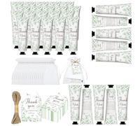 Nlicrst Lot de 50 cadeaux de fête prénatale : cet ensemble de crème pour les mains comprend 50 crèmes pour les mains, 50 sacs cadeaux en organza, 50 cartes de remerciement et 1 m