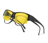 Nlieanuc Lunettes de Nuit Polarisées Surlunettes de Soleil Conduite pour Homme Femme Lunettes Jaunes Polarisés Lunette Vision Nocturne Anti-éblouissement