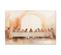 NLIEOPDA Toile murale de la Bible La Cène religieuse de Jésus chrétien - Poster sur toile minimaliste et moderne pour la maison, la salle de prière, l'église - 40,6 x 61 cm - Sans cadre