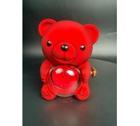 NLIGHTING Boîte de bague cadeau en forme d'ours rouge avec rose tournante et enveloppe rouge, ours en peluche boîte à bijoux anneaux et pendentif, idée cadeau fête des mères