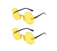 Nlinlin Lot de 2 paires de lunettes de soleil sans cadre avec motif de petit canard pour garçons et filles (jaune)