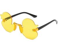Nlinlin Lunettes de soleil sans monture avec motif de petit canard jaune pour garçons et filles