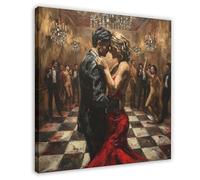 NLKQHTF Poster élégant sur toile « Dance of Love » - Décoration murale pour salon, chambre à coucher - 70 x 70 cm
