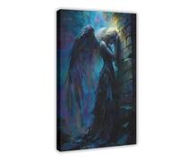 NLKQHTF Poster sur toile motif ange pleureur à ailes noires pour décoration de chambre à coucher, bureau, chambre, cadeau 20 x 30 cm