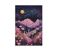 NLKQHTF Poster sur toile représentant des montagnes roses et violettes - Décoration murale pour salon, chambre à coucher - 30 x 45 cm