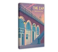 NLKQHTF Poster sur toile Zap Brighton Nightclub - Décoration pour chambre à coucher, bureau, chambre - Cadeau - 40 x 60 cm