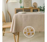 NLMUVW Nappe en lin pour tables carrées - Nappe texturée en toile de jute résistante à l'eau - Nappe décorative de style rustique pour salle à manger, cuisine, carte de 122 x 122 cm