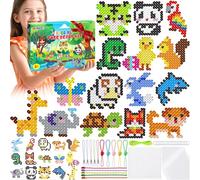 NLMWTI 10MM Kit de Perles à Repasser Grosse, 1500 pièces XL Perle a Repasser 19 Couleurs avec Plaque Perle a Repasser, Perlenset DIY Handwerk für Kinder ab 3 Jahren