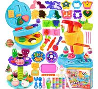 NLMWTI 24 Pots Pâte à Modeler, 98 Pièces Accessoire Pate a Modeler pour Enfants, Machine à Glace Machine à Burger Pâte À Modeler Cadeau de Jouet pour Enfant dès 3 Ans