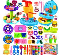 NLMWTI 24 Pots Pâte à Modeler, 98 Pièces Accessoire Pate a Modeler pour Enfants, Machine à Glace Machine à Burger Pâte À Modeler Cadeau de Jouet pour Enfant dès 3 Ans