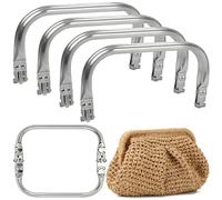 NLMWTI Accroche sac a Main pour Table, 4 Pièces Cadres de Sac à Main en Aluminium 16/18/20/25 cm, Poignées de Cadre de Sac à Main en U pour Pochette, pour DIY Fabrication de Sacs