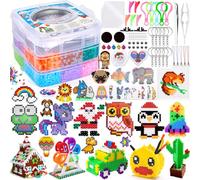 NLMWTI Kit De Perles à Repasser, 11000pcs 5mm Perle a Repasser 20 Couleurs avec Boîte De Rangement, Kit DIY Design Perles a Repasser, Cadeau Noël Anniversaire pour Garçon Filles