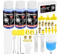 NLMWTI Kit Purge Freins pour Shimano, MAGURA, TEKTRO, TRP, Luminaires en Laiton purgeur de Frein, 180ML de Liquide de Frein à l'huile minérale Kit Purge Frein VTT MTB