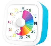 NLMWTI Minuteur Visuel, Timer Enfant et Compte à Rebour de 60 Minutes, Minuteur Enfants avec Motif Arc-en-Ciel pour Cuisine, Douche, Salle de Classe, Réunions