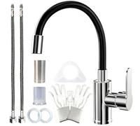 NLMWTI Mitigeur Cuisine avec Bec Flexible, Mitigeur Cuisine Chaud et Froid en Acier Inoxydable, 2 Modes de Pulvérisation, Rotatif à 360°Mitigeur Evier Cuisine Librement Mitigeur