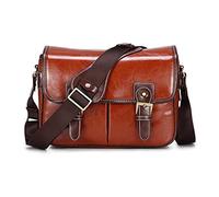 NLNGZKZFNF Photo caméra Mode Mode rétro Puce Étui en Cuir Sac for Main Messenger for l'épaule imperméable SLR Sac Fit for Canon Fit for Nikon Fit for Sony Protection de la caméra(Reddish Brown L)
