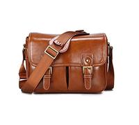 NLNGZKZFNF Photo caméra Mode Mode rétro Puce Étui en Cuir Sac for Main Messenger for l'épaule imperméable SLR Sac Fit for Canon Fit for Nikon Fit for Sony Protection de la caméra(Light Brown L)
