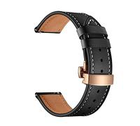 NLNKDTDPAK 2 0MM 22MM Bracelet en cuir 3 Band 41mm / 45mm / 42mm / 46mm / Active 2 Bracelet Fit for Huawei GT 2 / Ceinture Pro Fit for Samsung Galaxy(Rose gold Black,20mm)