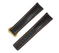 NLNKDTDPAK 2 2mm Sport en fibre de carbone en cuir frontière classique de montre étanche for l'eau bracelet bandeau bracelet homme convient for Omega Fit for Samsung Gear S2 S3 S3(Black orange gold,20