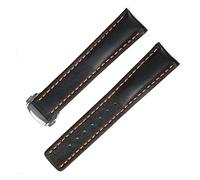 NLNKDTDPAK 2 2mm Sport en fibre de carbone en cuir frontière classique de montre étanche for l'eau bracelet bandeau bracelet homme convient for Omega Fit for Samsung Gear S2 S3 S3(Black orange silver,