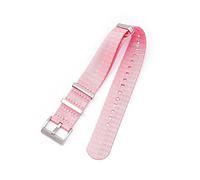 NLNKDTDPAK 20 mm 22 24 ceinture de sécurité en nylon OTAN STRAP MILIAT MILITY WORD Band Remplacement STRACS ASSIR for Omega Fit for James for Bond 007(Pink,22mm)