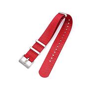 NLNKDTDPAK 20 mm 22 24 ceinture de sécurité en nylon OTAN STRAP MILIAT MILITY WORD Band Remplacement STRACS ASSIR for Omega Fit for James for Bond 007(Red,22mm)