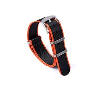 NLNKDTDPAK 20mm 22mm Regard de montre de la ceinture de sécurité Strap Premiu Nylon NATO Bande de montre NATO Ajustez for James Bond 007 Accessoires de montre militaires Remplacer(Black Orange Edge,22
