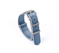 NLNKDTDPAK 20mm 22mm Regard de montre de la ceinture de sécurité Strap Premiu Nylon NATO Bande de montre NATO Ajustez for James Bond 007 Accessoires de montre militaires Remplacer(Light Blue Grey Edge