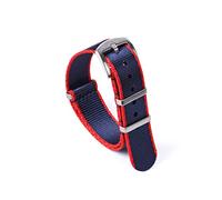 NLNKDTDPAK 20mm 22mm Regard de montre de la ceinture de sécurité Strap Premiu Nylon NATO Bande de montre NATO Ajustez for James Bond 007 Accessoires de montre militaires Remplacer(Blue Red Edge,22mm)