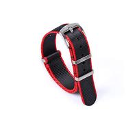 NLNKDTDPAK 20mm 22mm Regard de montre de la ceinture de sécurité Strap Premiu Nylon NATO Bande de montre NATO Ajustez for James Bond 007 Accessoires de montre militaires Remplacer(Black Red Edge,20mm)