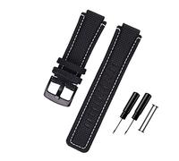 NLNKDTDPAK 24 * 16 mm la sangle de montre for TimeX T2N720 T2N721 TW2T76500 6300 6400 Bracelet remplacement en nylon + cuir for hommes for(Black-black buckle)