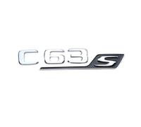 NLNKDTDPAK 3D ABS Chrome Noir Rouge Insigne De Garde-Boue De Voiture Autocollant De Coffre Arrière Emblème C63S Logo Ajustement for Mercedes C 63 S AMG W205 W204 W203 Accessoires(Chrome Silver 19-22)