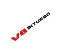 NLNKDTDPAK 3D ABS Chrome Noir Rouge Insigne De Garde-Boue De Voiture Autocollant De Coffre Arrière Emblème C63S Logo Ajustement for Mercedes C 63 S AMG W205 W204 W203 Accessoires(V8 Black Red 2015)